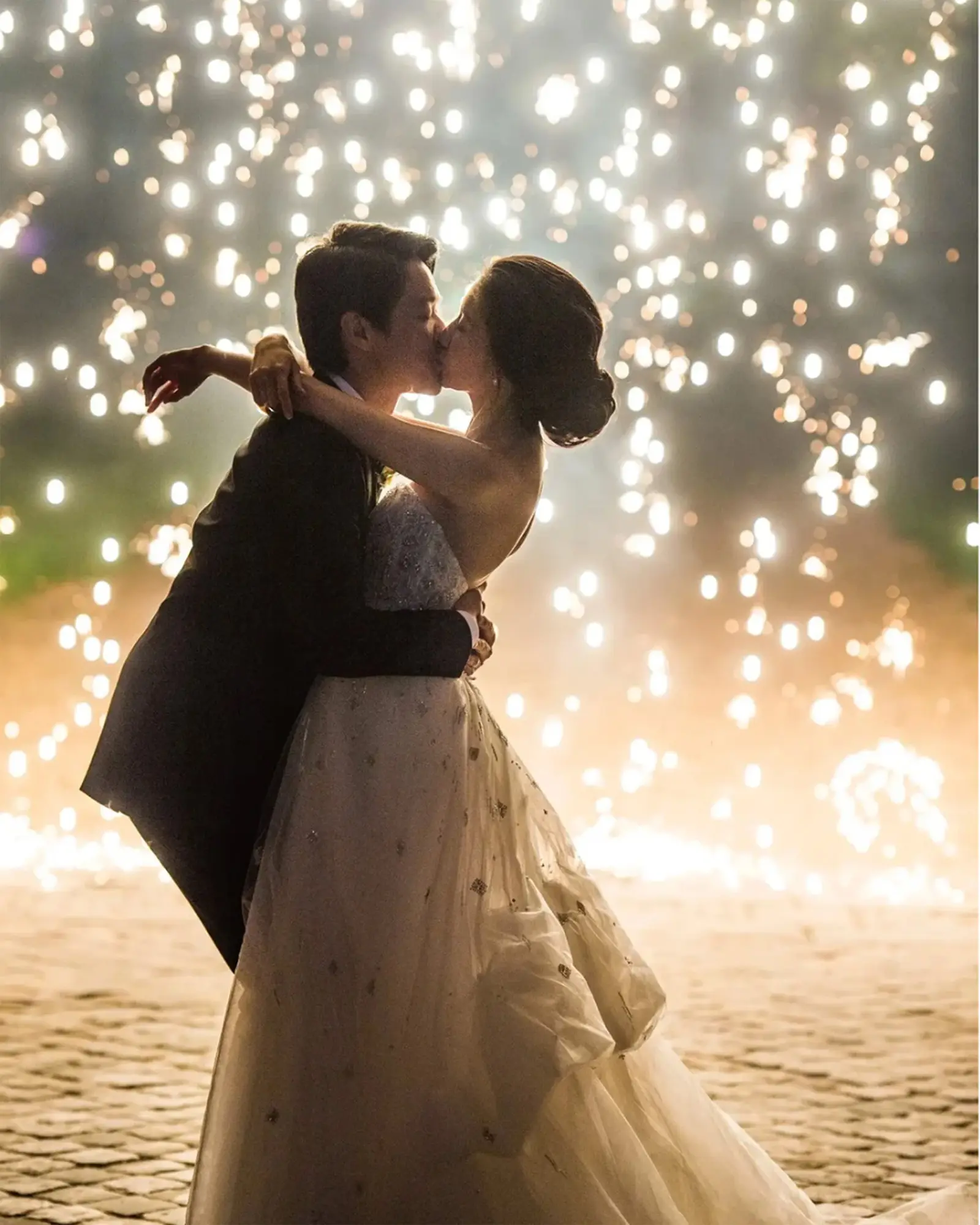 Fireworks over Antibes during a French Riviera wedding celebration — South of France wedding venues by the sea