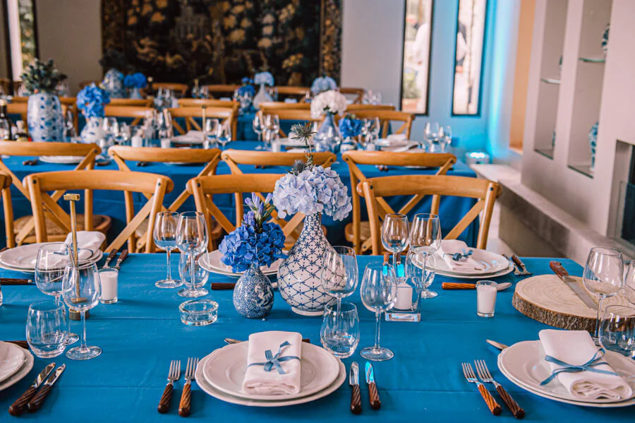 wedding tabe ideas blue