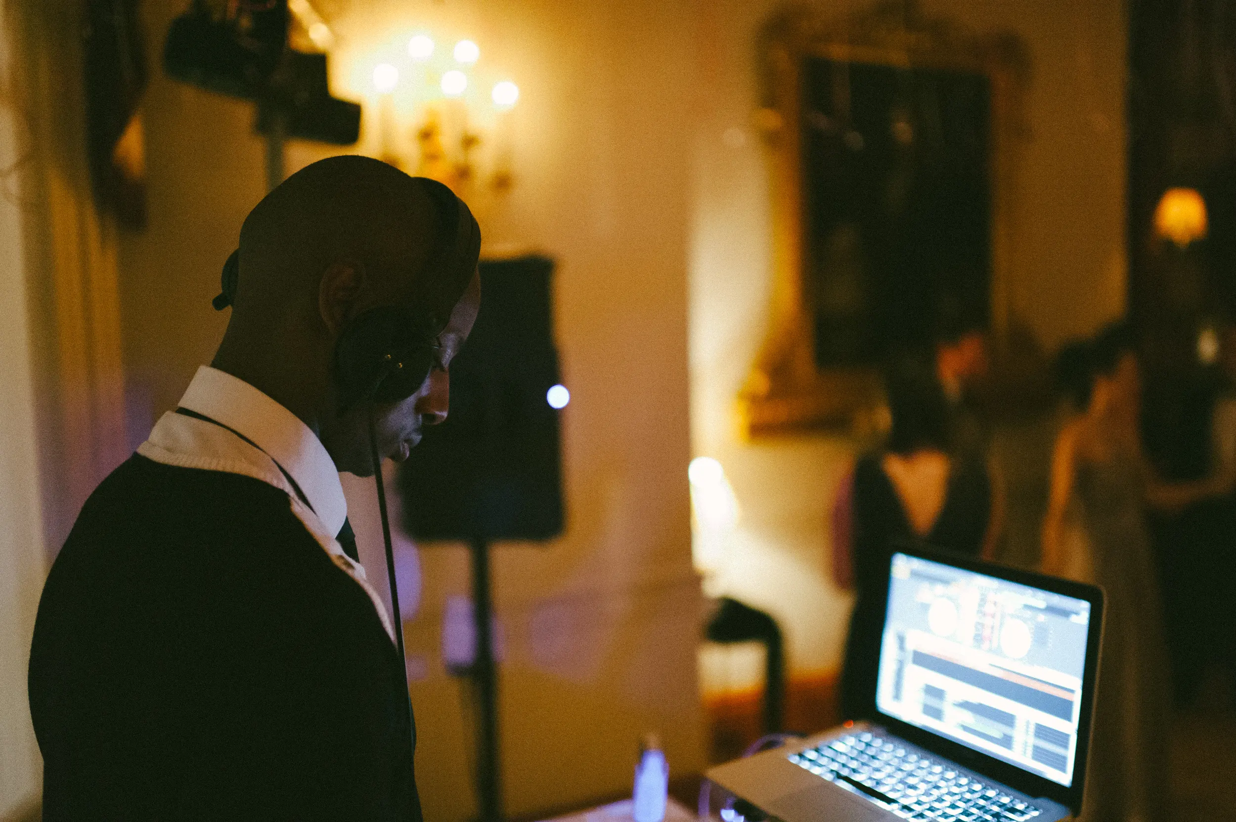 DJ at the evening wedding reception